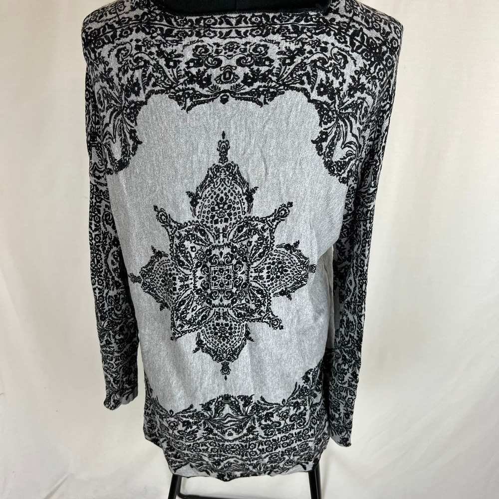 Soft Surroundings Womens Carrie Cardigan Gray Black Size Medium Sweater - Picture 4 of 8